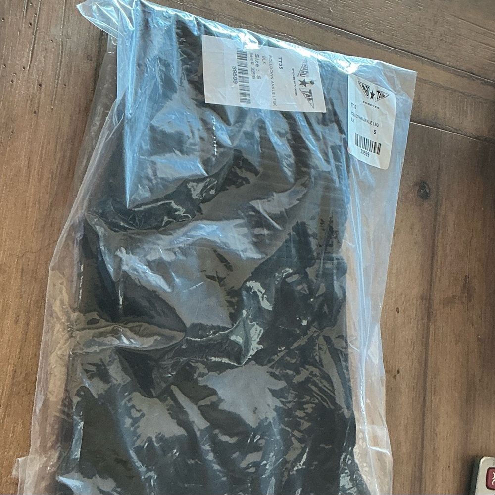 Hardtail Rolldown Ankle Stylish Black Leggings Sm NWT
